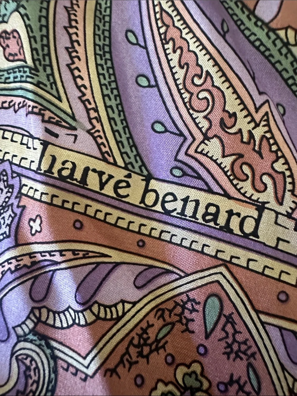 Harve Benard Vintage Silk Paisley Scarf Signed
